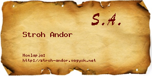 Stroh Andor névjegykártya